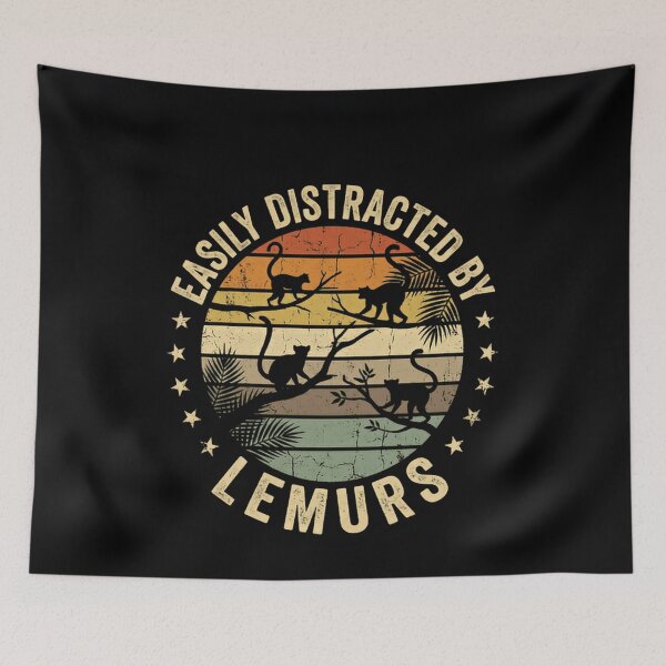 Item preview, Easily Distracted By Lemurs Animal Lover Wildlife Enthusiast Primate Fan designed and sold by JonesFlora2025.