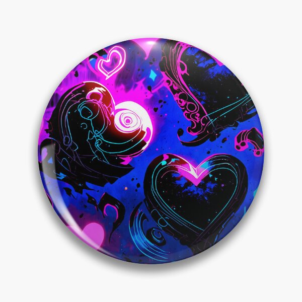 Item preview, Neon Gothic Hearts Pattern – Dark Love Aesthetic Art Design designed and sold by IMuDesigner.