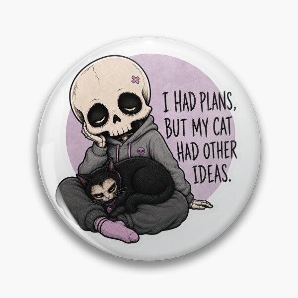 Item preview, Funny Skeleton Cat Plans Sticker designed and sold by KØTA Studio.