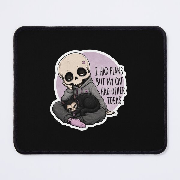 Item preview, Funny Skeleton Cat Plans Sticker designed and sold by KØTA Studio.