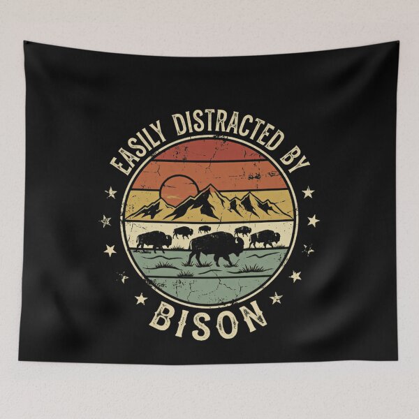 Item preview, Easily Distracted By Bison Wildlife Enthusiast Nature Lover designed and sold by JonesFlora2025.