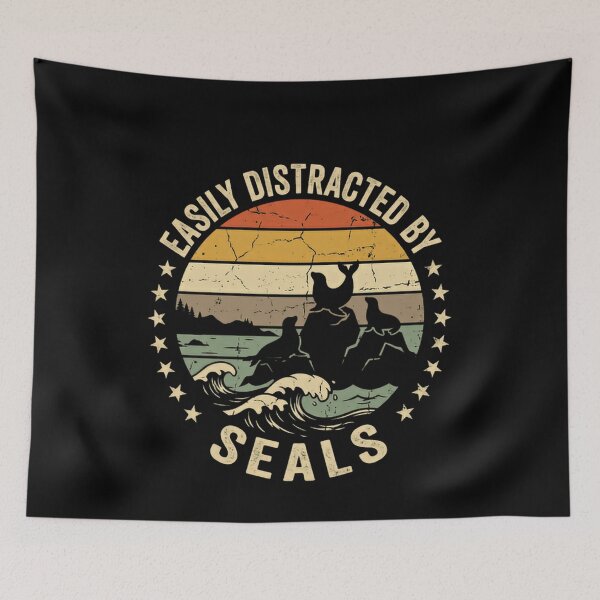 Item preview, Easily Distracted By Seals Marine Animal Ocean Wildlife Lover designed and sold by JonesFlora2025.