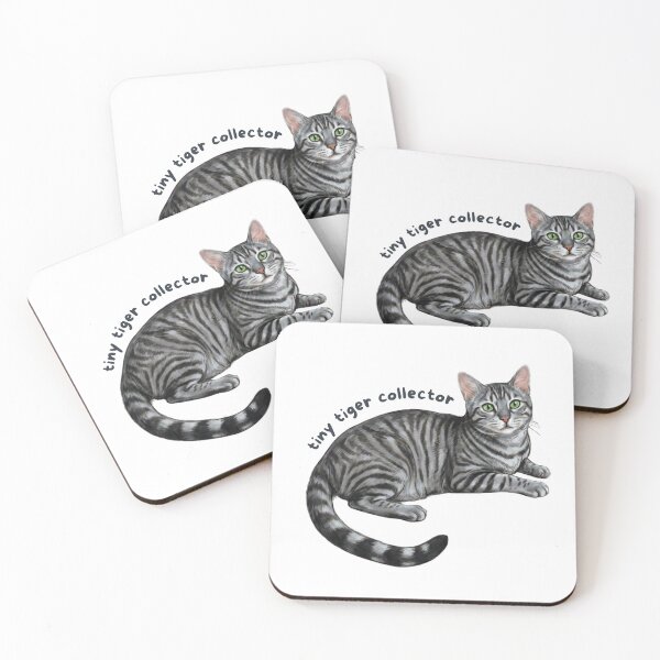 Item preview, Tiny Tiger Collector Sticker | Silver Tabby Cat Vinyl Decal | Gray Tabby Cat Lover Gift | Cute Kitty Laptop, Water Bottle & Journal Sticker designed and sold by Safiacreatess.