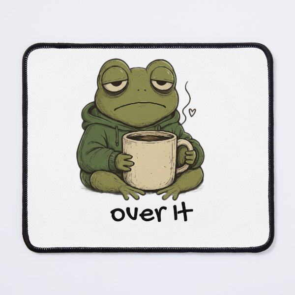 Item preview, Over It Burnout Frog | Funny Burnout Frog Design | Relatable Introvert & Mental Health Humor | Cute Frog Graphic designed and sold by Softbear Atelier.