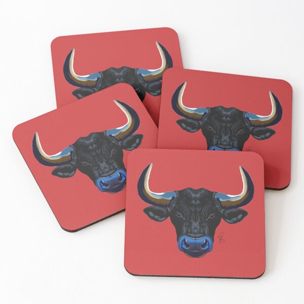 Item preview, Realistic Bull Face Blue Aesthetic Art designed and sold by Rhapsodic1290.