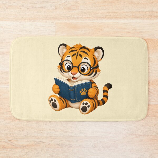 Item preview, Cute Kawaii Tiger Wearing Glasses Reading Book designed and sold by Seculinator.