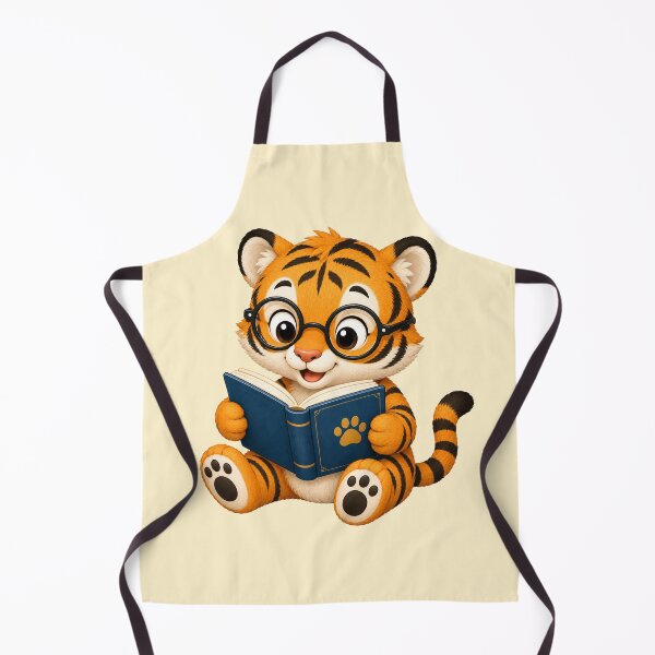 Item preview, Cute Kawaii Tiger Wearing Glasses Reading Book designed and sold by Seculinator.