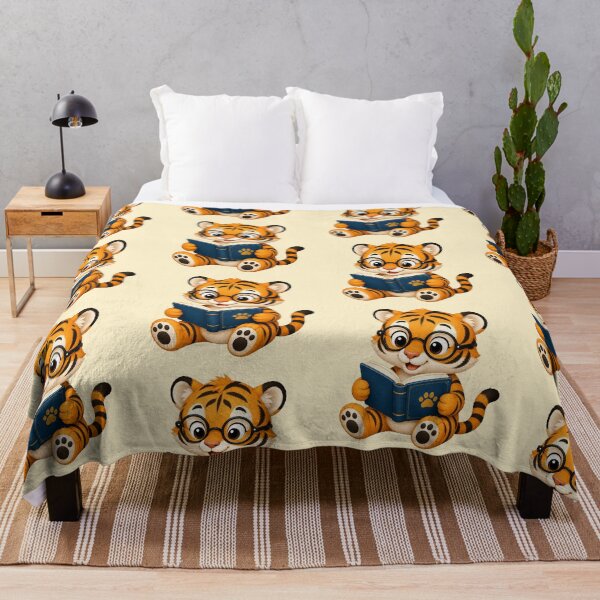 Item preview, Cute Kawaii Tiger Wearing Glasses Reading Book designed and sold by Seculinator.