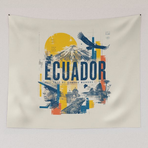 Item preview, Vintage Ecuador Travel Poster Wall Art designed and sold by AtuqStudio.
