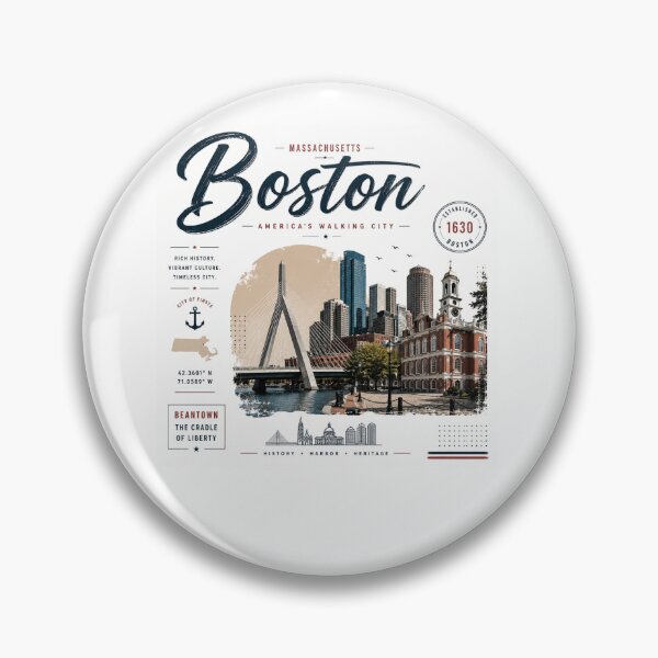 Item preview, Boston Massachusetts Vintage Travel Poster | Retro City Skyline Graphic Design designed and sold by layalistoresa.