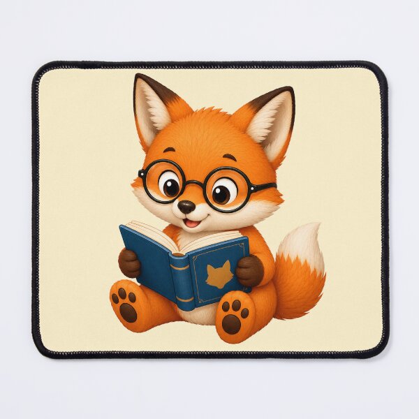 Item preview, Cute Kawaii Fox Wearing Glasses Reading Book designed and sold by Seculinator.