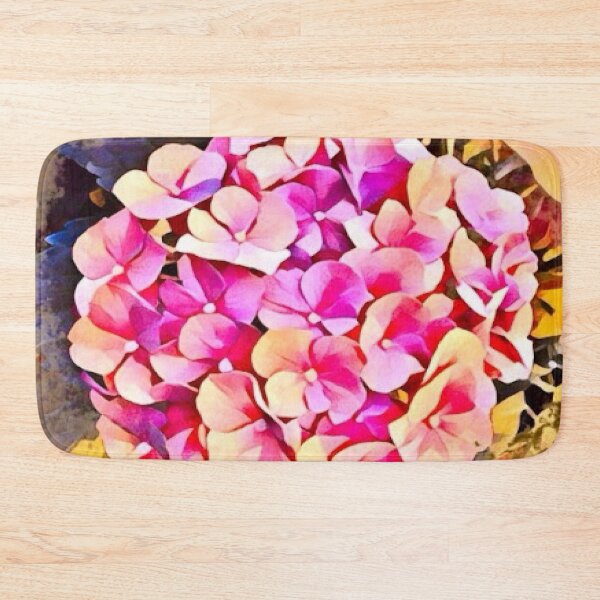 Item preview, Watercolor Impressionist Pink and Peach Hydrangea Flower Art designed and sold by BalkanBloom.