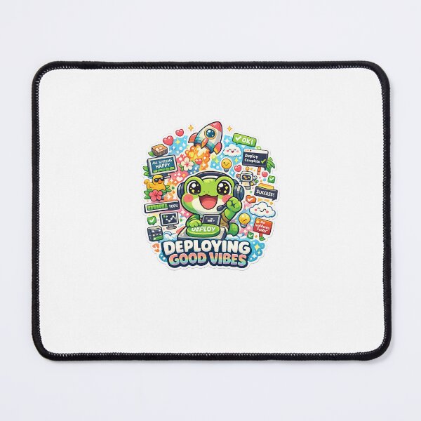 Item preview, Kawaii Programming Frog Deploying Good Vibes Sticker designed and sold by Cozy404Lab.