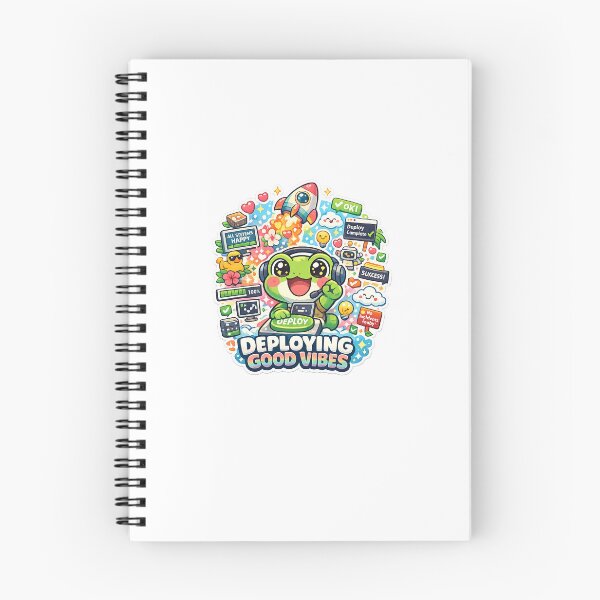 Item preview, Kawaii Programming Frog Deploying Good Vibes Sticker designed and sold by Cozy404Lab.