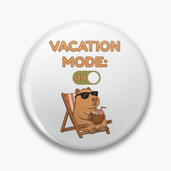 Item preview, Vacation Mode: ON | Cute Capybara Relaxing at the Beach designed and sold by kstheladesigns.