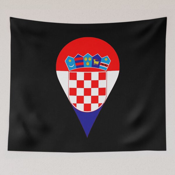 Item preview, Croatia Flag Location Pin Map Marker | Croatian Destination GPS Icon designed and sold by NTGUILTY.