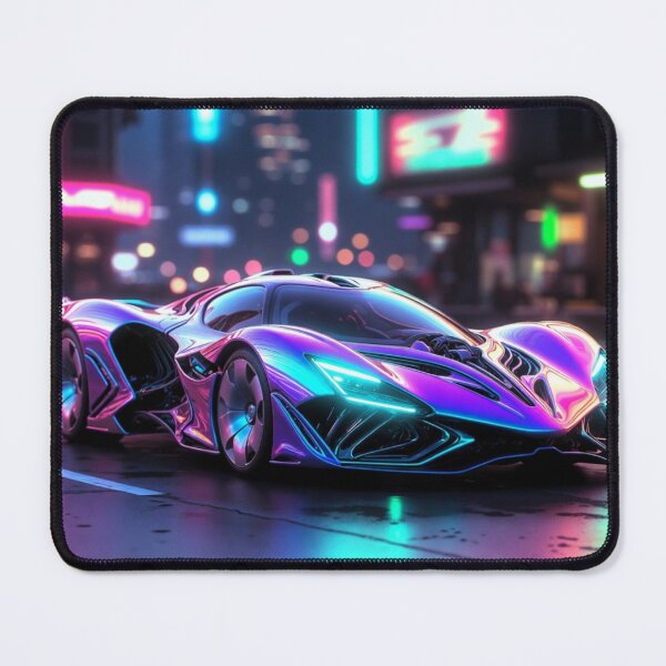 Item preview, Cyberpunk Iridescent Hypercar Neon City Outrun Art designed and sold by Nexus Space.