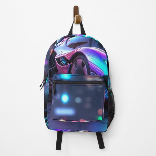 Item preview, Cyberpunk Iridescent Hypercar Neon City Outrun Art designed and sold by Nexus Space.
