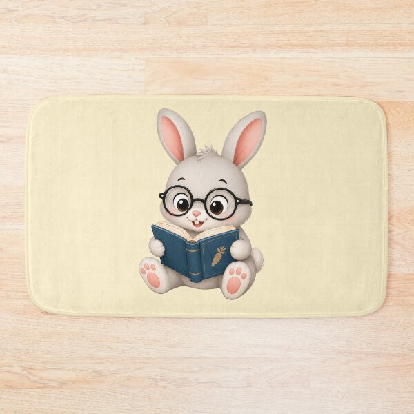Item preview, Cute Kawaii Bunny Wearing Glasses Reading Book designed and sold by Seculinator.