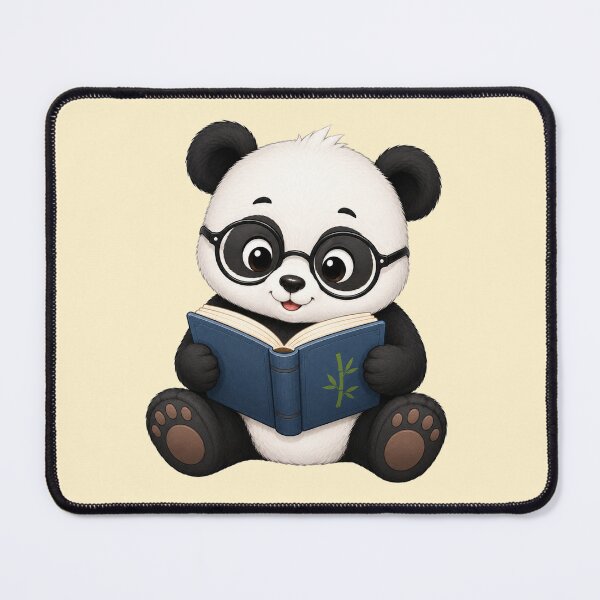 Item preview, Cute Kawaii Panda Wearing Glasses Reading Book designed and sold by Seculinator.