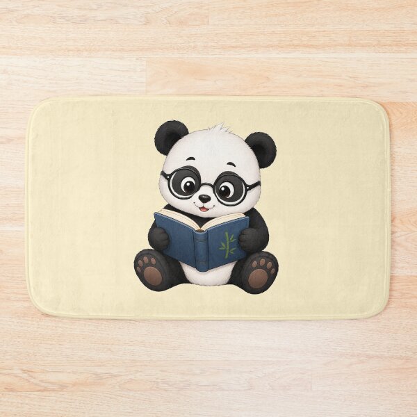 Item preview, Cute Kawaii Panda Wearing Glasses Reading Book designed and sold by Seculinator.