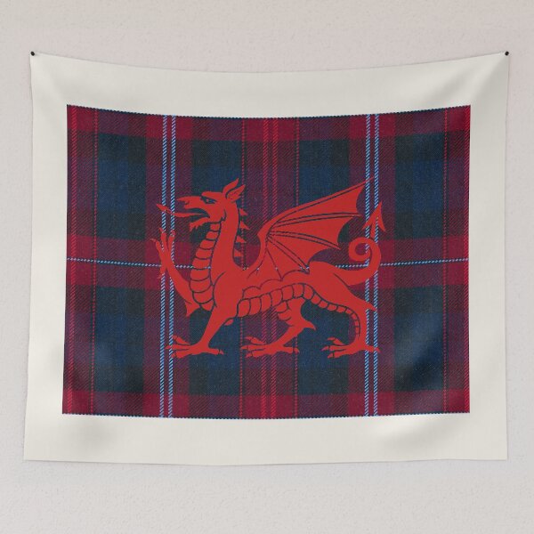 Item preview, ✨♨ Evans ✨Welsh Tartan – For the Liberty of My Country & y Ddraig Goch - the red dragon v4 designed and sold by WheelieGdArt.