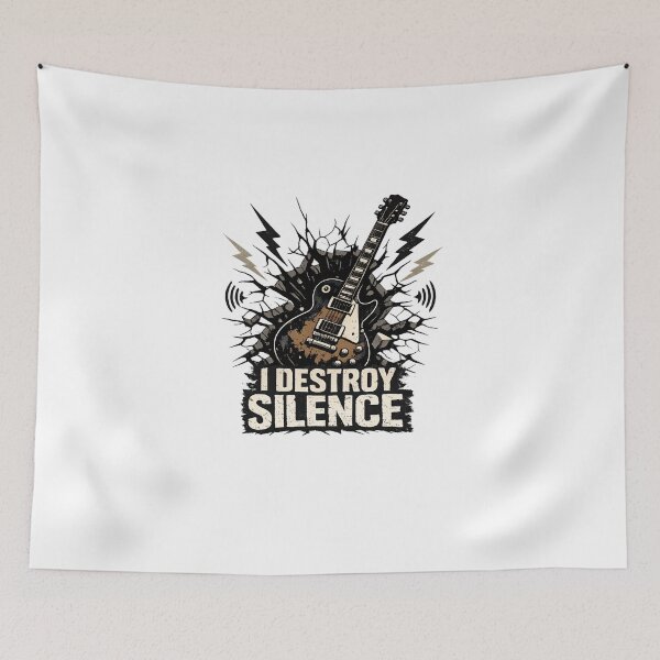 Item preview, Electric Guitar Explosion I Destroy Silence Rock Music Art designed and sold by miraldymelody.