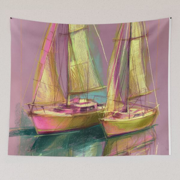 Item preview, Sailing boats painting pastel art #sailing designed and sold by JBJart.