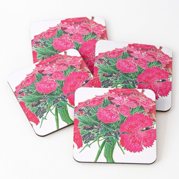 Item preview, Impressionist Pink Dianthus Sweet William Flower Art designed and sold by BalkanBloom.