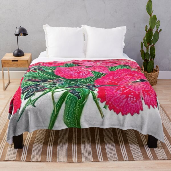 Item preview, Impressionist Pink Dianthus Sweet William Flower Art designed and sold by BalkanBloom.