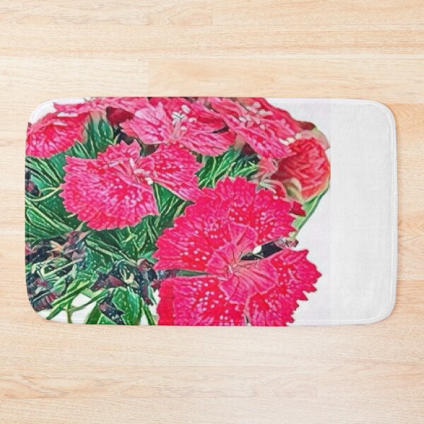 Item preview, Impressionist Pink Dianthus Sweet William Flower Art designed and sold by BalkanBloom.