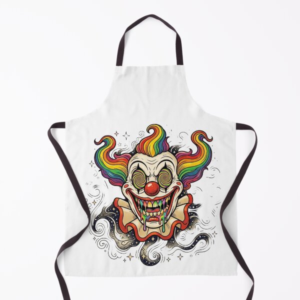 Item preview, Psychedelic Creepy Clown – Trippy Vintage Cartoon Sticker designed and sold by lzxzxl.