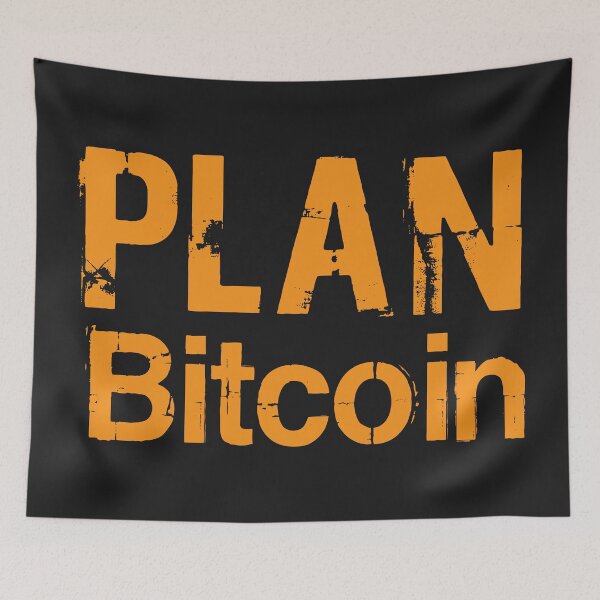 Item preview, Plan Bitcoin Strategy - Distressed Crypto Text Art designed and sold by cabana.space.