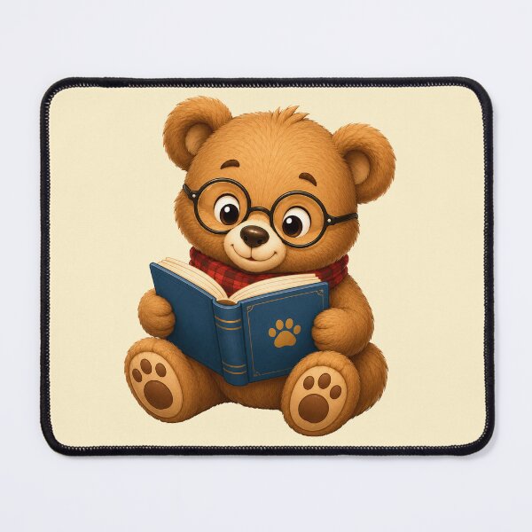 Item preview, Cute Kawaii Teddy Bear Glasses Reading Book designed and sold by Seculinator.