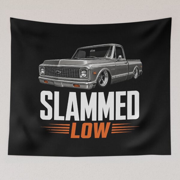 Item preview, C10 Mini Truck Builder Who Slammed Low Ground Lowered T-Shirt, Mini Truck Enthusiast Gift, Lowered Truck Graphic Tee designed and sold by Trendably.