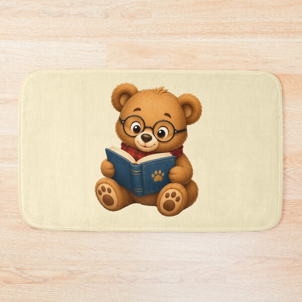 Item preview, Cute Kawaii Teddy Bear Glasses Reading Book designed and sold by Seculinator.