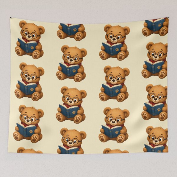 Item preview, Cute Kawaii Teddy Bear Glasses Reading Book designed and sold by Seculinator.