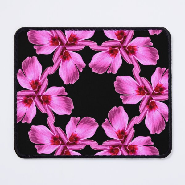 Item preview, Pink Floral Pattern on Black Background designed and sold by SilentBloomLab.