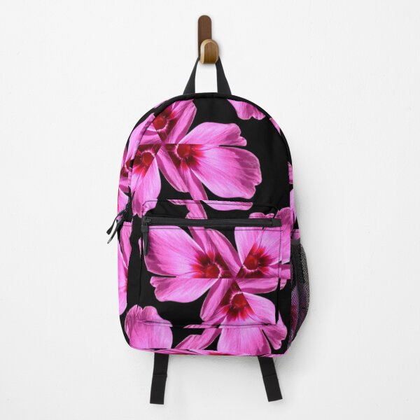 Item preview, Pink Floral Pattern on Black Background designed and sold by SilentBloomLab.
