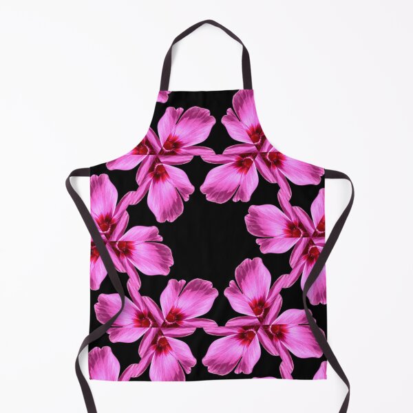 Item preview, Pink Floral Pattern on Black Background designed and sold by SilentBloomLab.