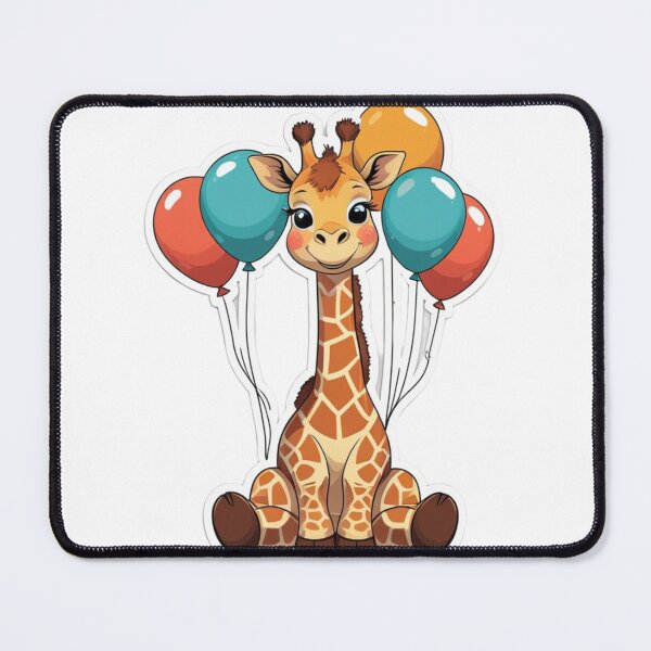 Item preview, baby cute giraffe with balloons designed and sold by kidoramagic.