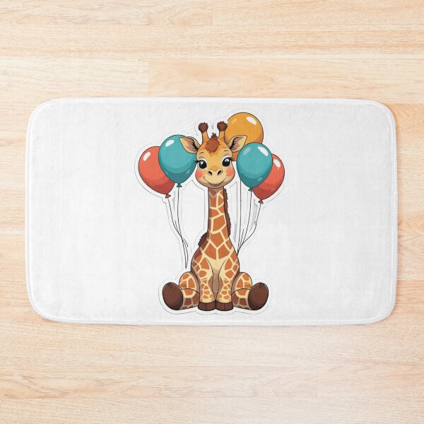 Item preview, baby cute giraffe with balloons designed and sold by kidoramagic.