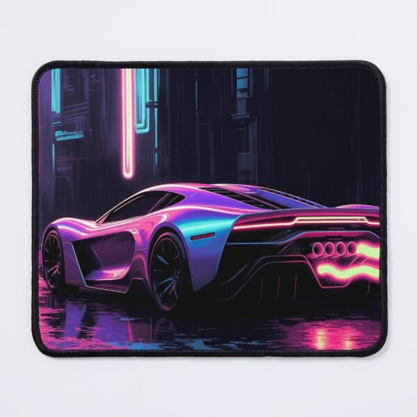 Item preview, Cyberpunk Chrome Supercar Night City Synthwave Art designed and sold by Nexus Space.