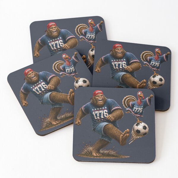 Item preview, Funny Bigfoot Kicking Soccer Ball With Turkey 1776 designed and sold by FREENATION2026.