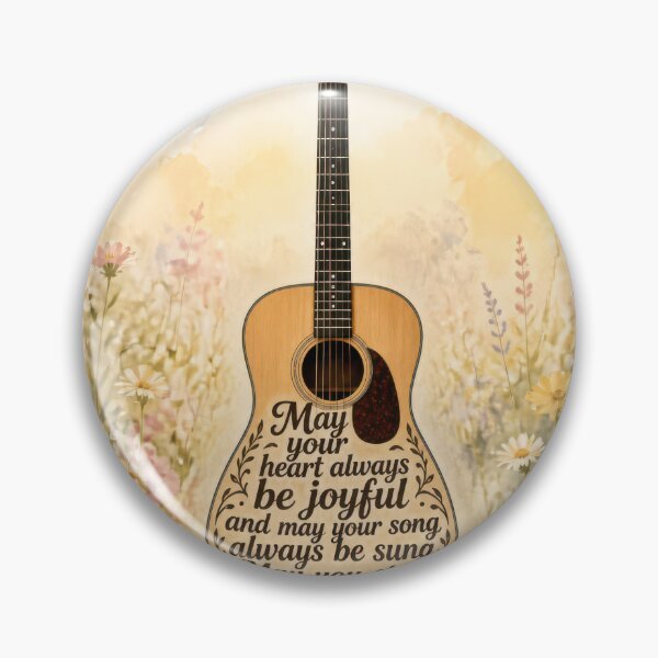 Item preview, Guitar with Inspirational Text in Watercolor Meadow designed and sold by Maria Dryfhout.