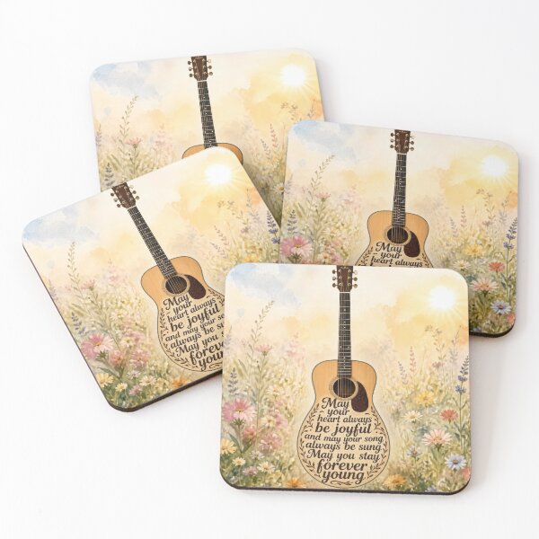 Item preview, Guitar with Inspirational Text in Watercolor Meadow designed and sold by Maria Dryfhout.