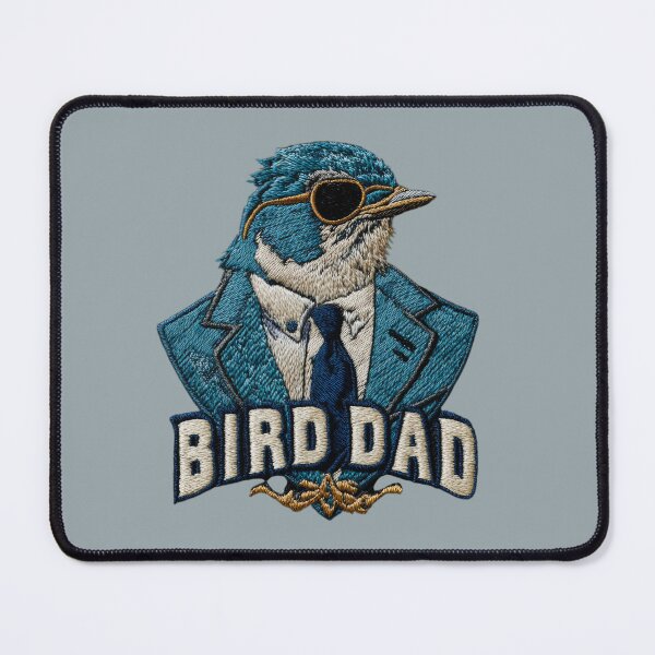 Item preview, Cool Bird Dad in Suit Embroidered Bluebird Design designed and sold by MegaNovaArt.