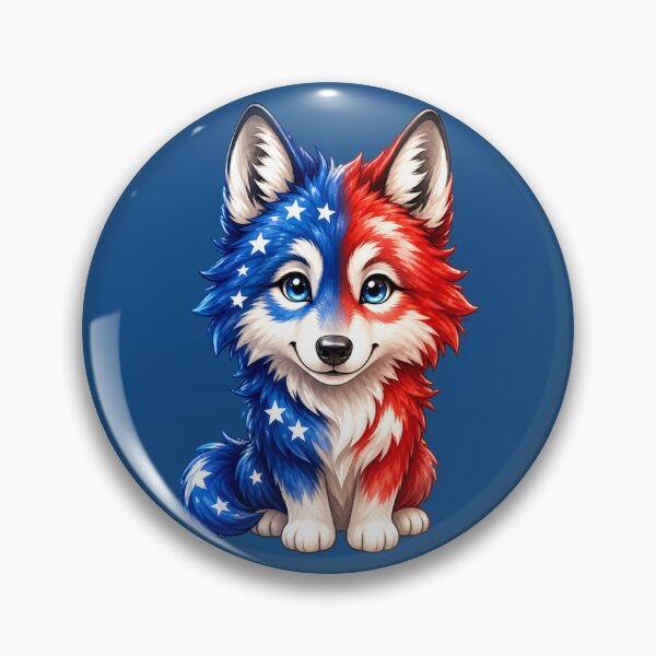 Item preview, Cute Patriotic Wolf American Flag Puppy designed and sold by FREENATION2026.