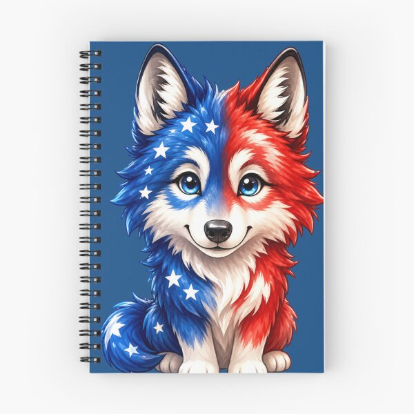 Item preview, Cute Patriotic Wolf American Flag Puppy designed and sold by FREENATION2026.