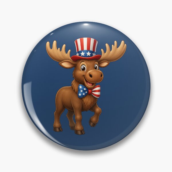 Item preview, Cute Patriotic Moose American Flag designed and sold by FREENATION2026.